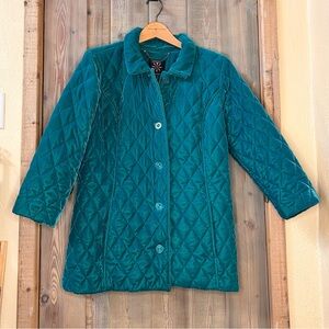 Isaac Mizrahi Live Quilted Jacket Teal Medium